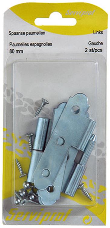 Mack 1013257 – 2 spanische Scharniere links verzinkt H 80 x B 45 mm | 5 Stück