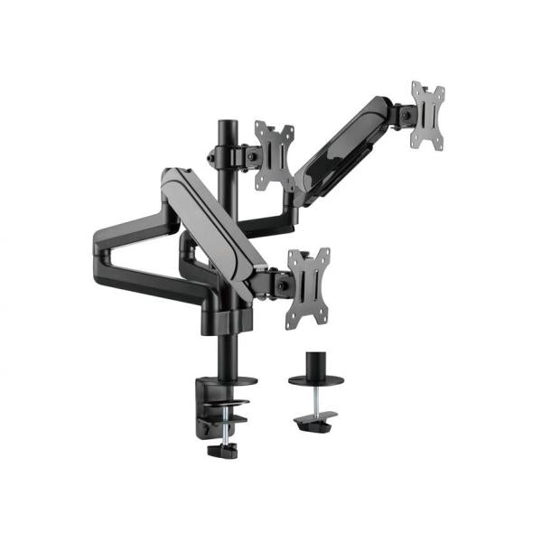 Ausrüstungsausrüstung 650134 17 -27 Dreifachmonitor -Schreibtischhalterung, Klemme, 21 kg, 75 x 75 mm, 100 x 100 mm