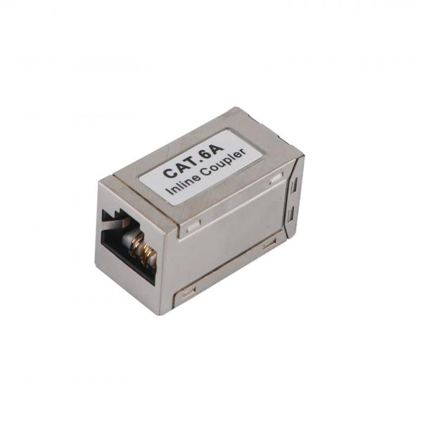 Ausrüstungsausrüstung 221171 CAT.6A Abgeschirmtem modularer Inline-Koppler, RJ-45, RJ-45, Silber