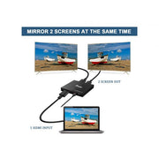 Ausrüstungsausrüstung 332715 Ultra Slim 2-Port HDMI-Splitter, 3840 x 2160p, 4K Ultra HD, Power-by-USB, Schwarz - afbeelding 4
