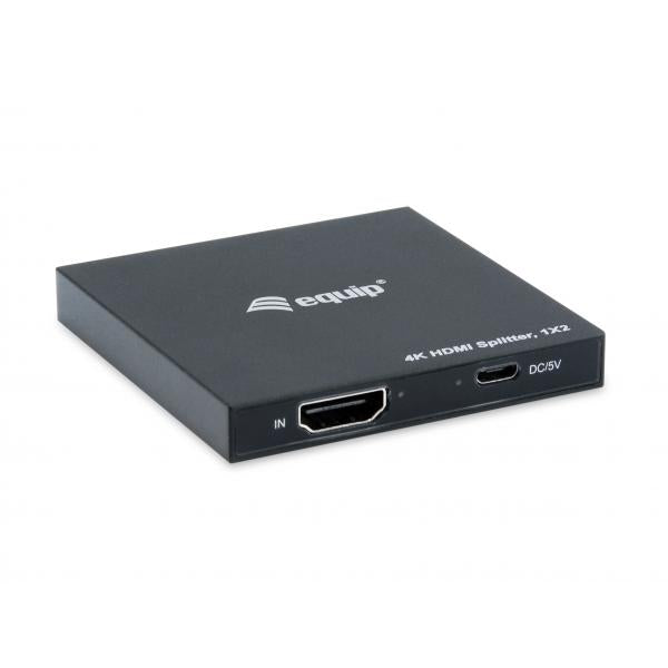 Ausrüstungsausrüstung 332715 Ultra Slim 2-Port HDMI-Splitter, 3840 x 2160p, 4K Ultra HD, Power-by-USB, Schwarz