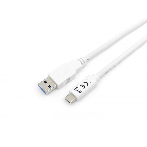 Ausrüstungsausrüstung 128363 USB 3.2 Gen 1 Typ-C auf ein Kabel, USB 3.2 Gen 1, 5000 Mbit S, M M, 1 M, Weiß