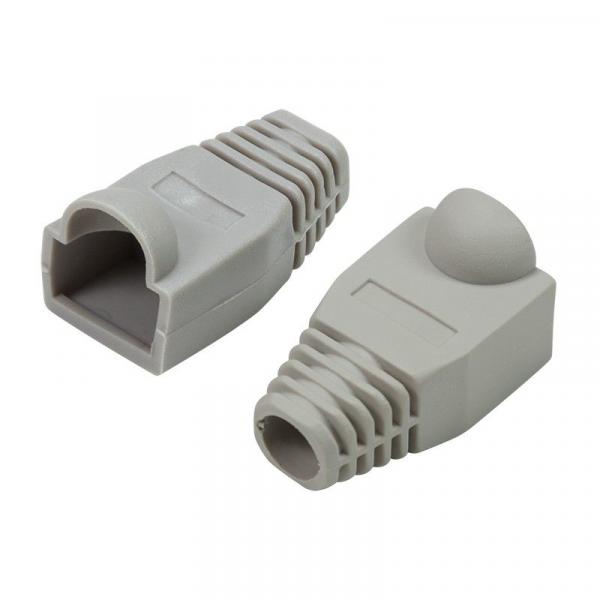 Ausrüstungsausrüstung 151177 Kabelstiefel für RJ45 -Anschluss, Grau, 100 -teiligen Set