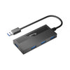 Ausrüstungsausrüstung 128956 4-Port USB 3.0 Hub mit USB-C-Adapter, USB 3.2 Gen 1 Typ-A, 5000 Mbit S, Schwarz