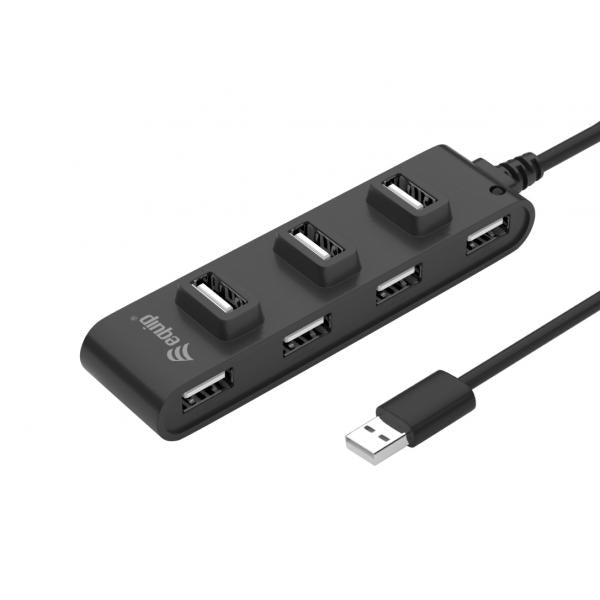 Ausrüstungsausrüstung 128957 7-Port USB 2.0 Hub, USB 2.0, USB 2.0, 480 Mbit S, Schwarz