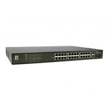 LevelOne LevelOne GEP-2821 28-Port Gigabit Poe Switch, 24-fache POE-Ausgänge, 2x Gigabit RJ45, 2x Gigabit SFP, 1U - afbeelding 1