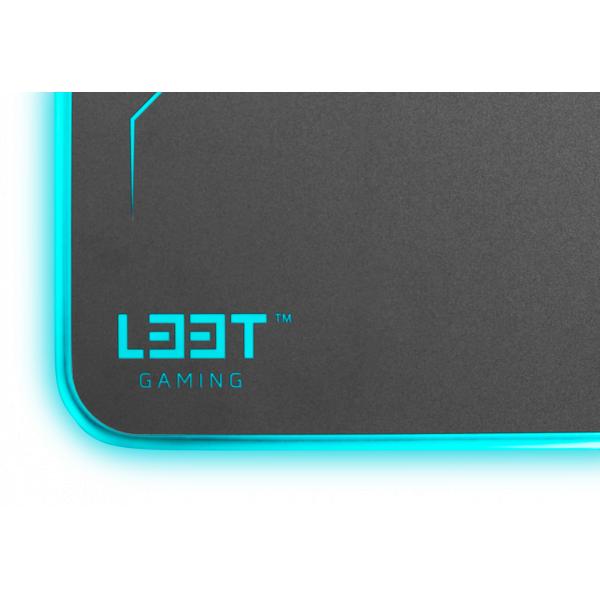 L33T Gaming L33T Gaming 160378 Kvennavagn RGB Hard Gaming Matte W Qi Ladung, 355 x 255 x 5,8 mm, schwarz