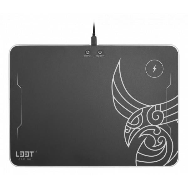 L33T Gaming L33T Gaming 160378 Kvennavagn RGB Hard Gaming Matte W Qi Ladung, 355 x 255 x 5,8 mm, schwarz