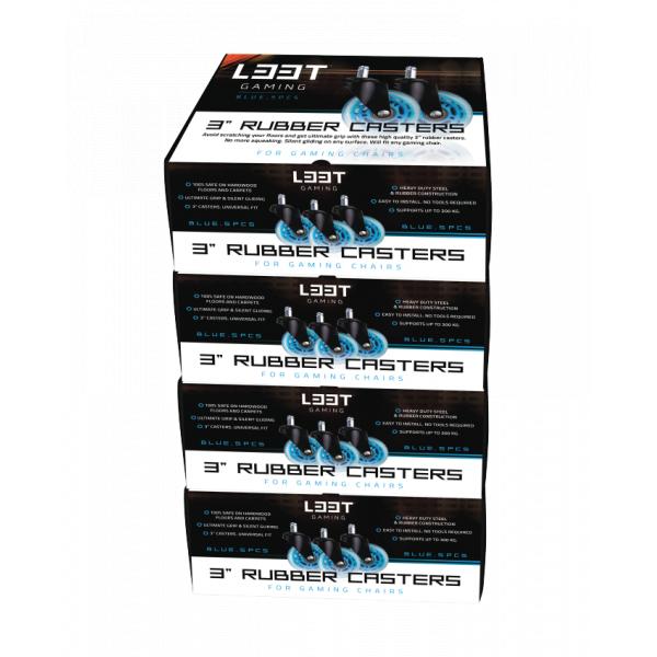 L33T Gaming L33T Gaming 160529 3inch Gummi Casters, Blue, 5pcs