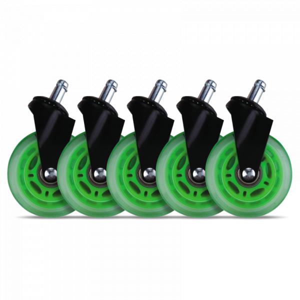 L33T Gaming L33T Gaming 160531 3inch Gummi Casters, Green, 5pcs