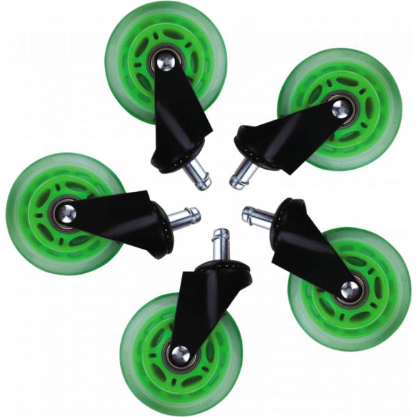 L33T Gaming L33T Gaming 160531 3inch Gummi Casters, Green, 5pcs