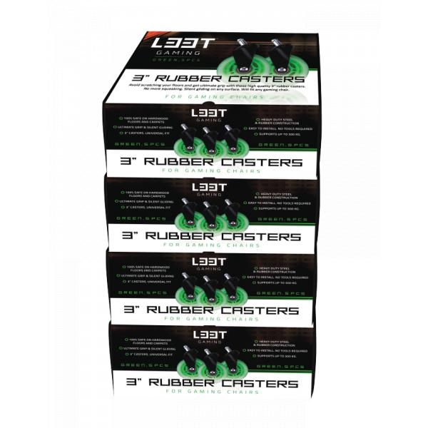 L33T Gaming L33T Gaming 160531 3inch Gummi Casters, Green, 5pcs
