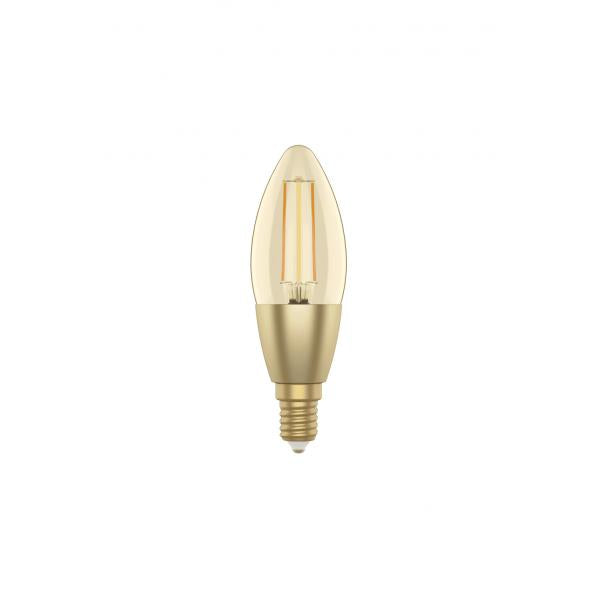 WOX WOX R5141 Kerze C37 Fillamen LED-Glühbirne, Wi-Fi, E14, 4,9W, 470 LM, warmes Weiß 2700k