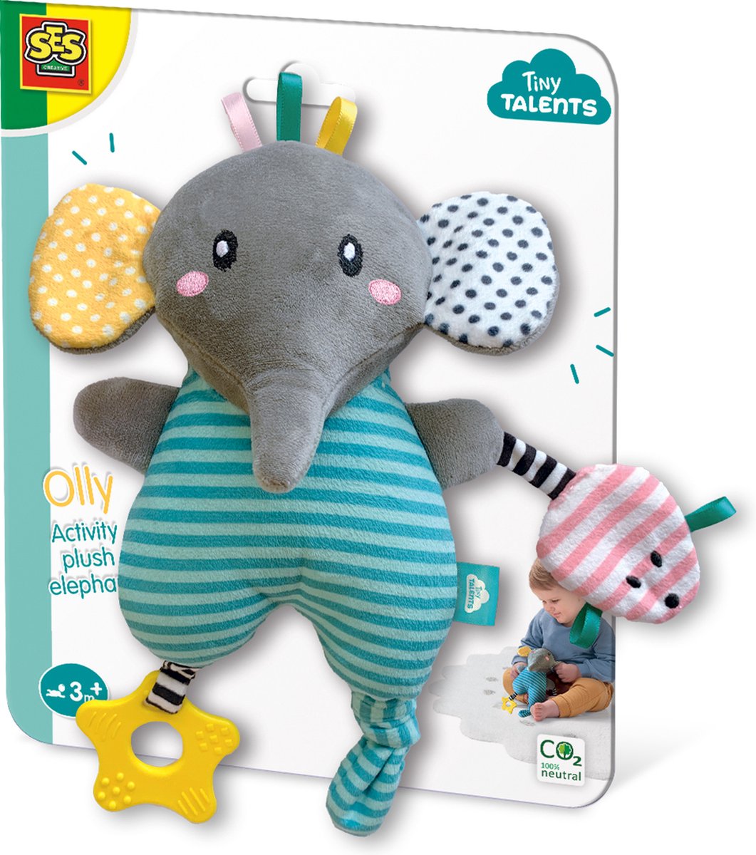 Ses Creative Ses - Olly - Aktivitäten Plüschelefant - regt die Sinne an - schön weich