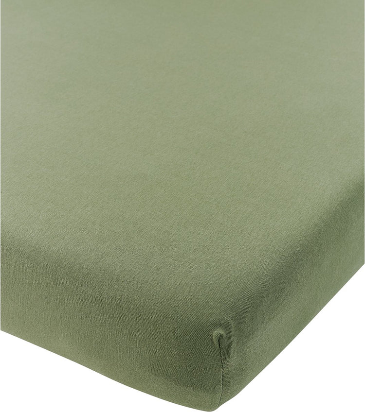 Meyco Baby Uni Spannbettlaken für Kinderbett – Jersey – Olivgrün – 40 x 80 x 90 cm