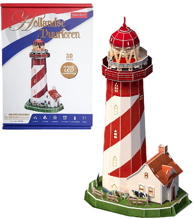 Kubisches lustiges 3D-Puzzle Leuchtturm LED, 51tlg.