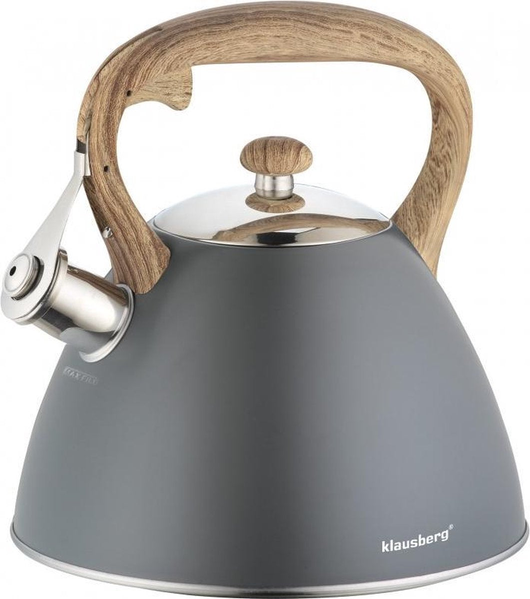 Klausberg kb-7297 Pfeifkessel – 3 l – Edelstahl – alle Wärmequellen