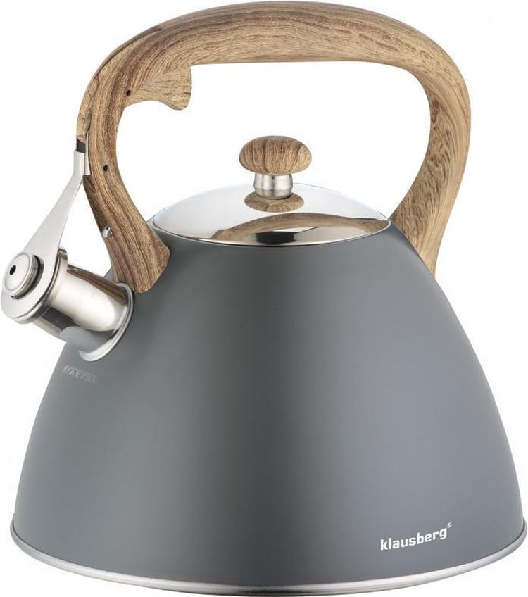 Klausberg kb-7297 Pfeifkessel – 3 l – Edelstahl – alle Wärmequellen