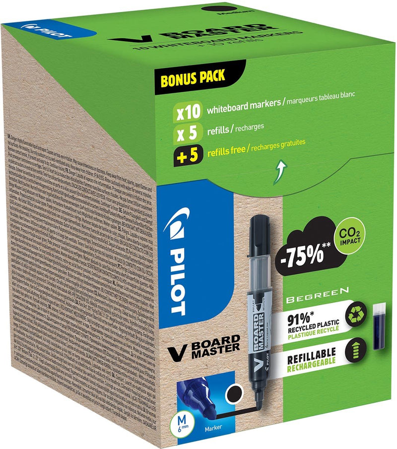 Whiteboardmarker Pilot Greenpack schwarz 2,3 mm