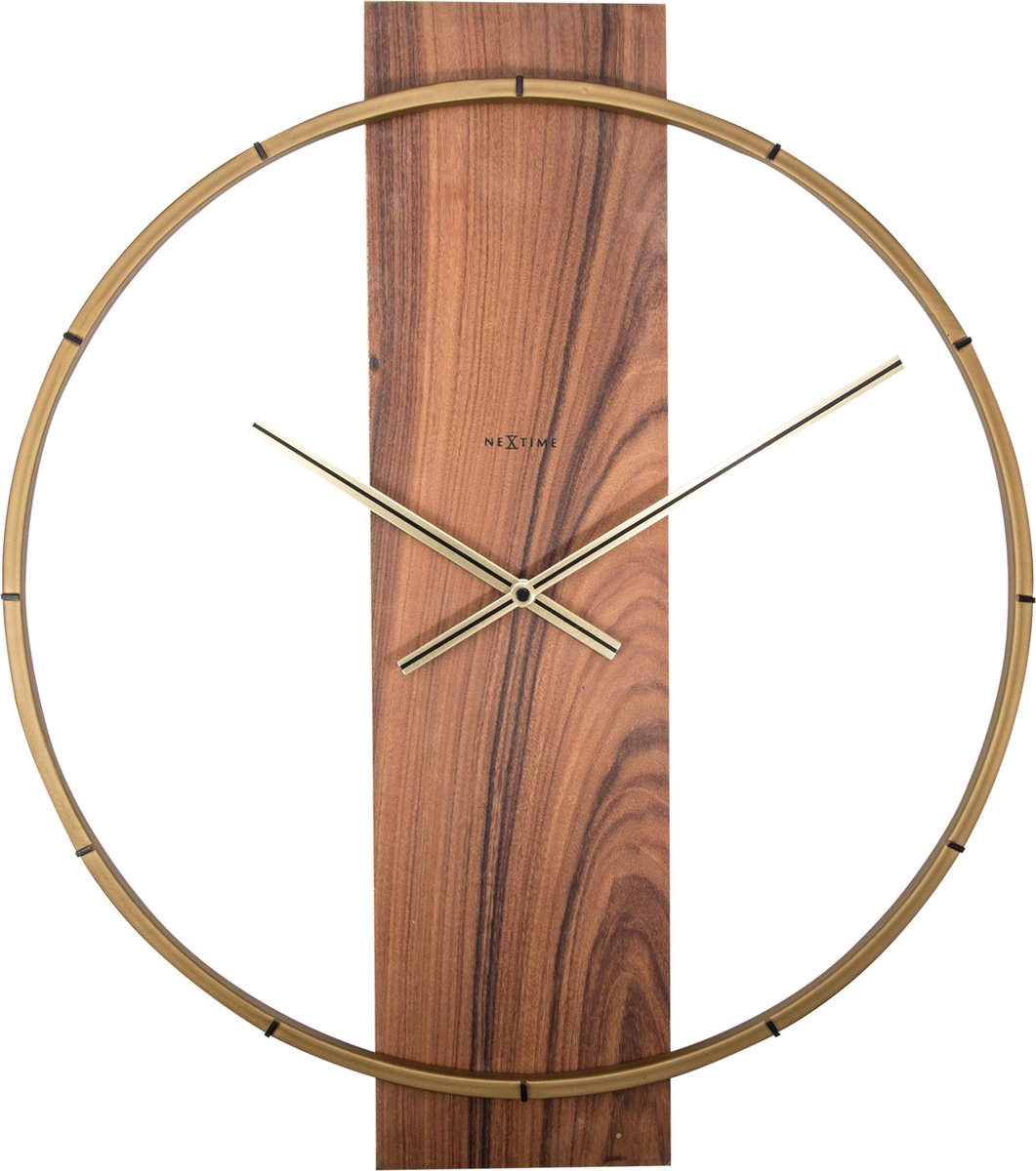 Nexttime Carl – Wanduhr – 50,8 × 58,2 × 4,3 cm – Holzstahl – Braun