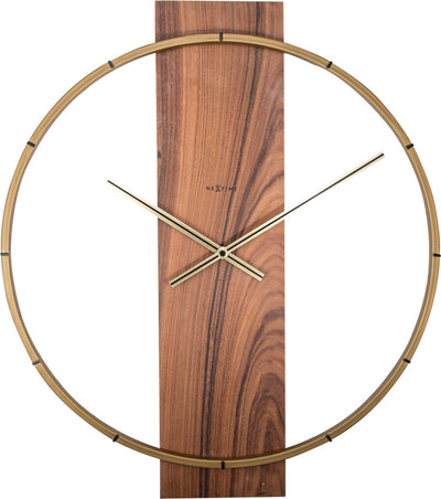 Nexttime Carl – Wanduhr – 50,8 × 58,2 × 4,3 cm – Holzstahl – Braun
