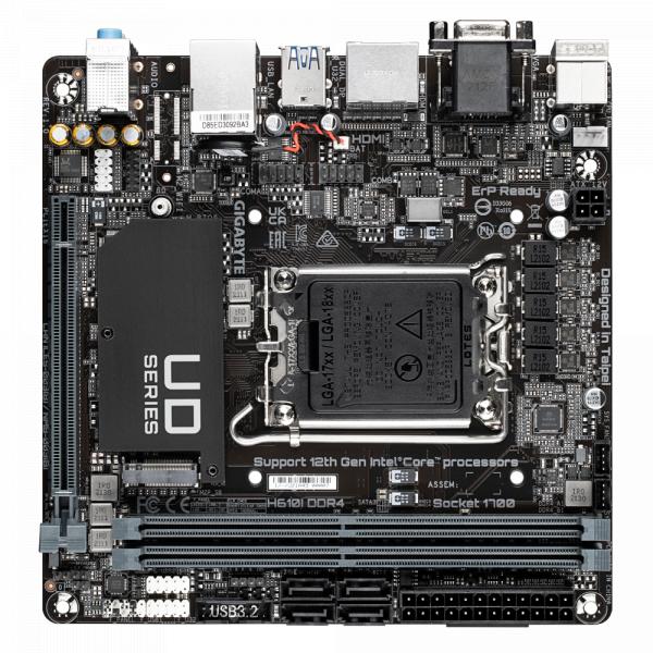 Gigabyte Gigabyte H610i DDR4 H610I DDR4, Mini-ITX, Intel, LGA 1700, DDR4 DIMM, 64 GB, M.2, TPM, GBLAN