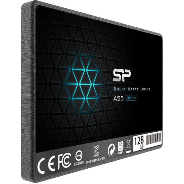 Siliziumleistung Silizium SP128GBSS3A55S25 ACE A55 SSD, 128 GB, 7 mm 2,5 Zoll, SATA3, 3D -NAND, SLC -Cache