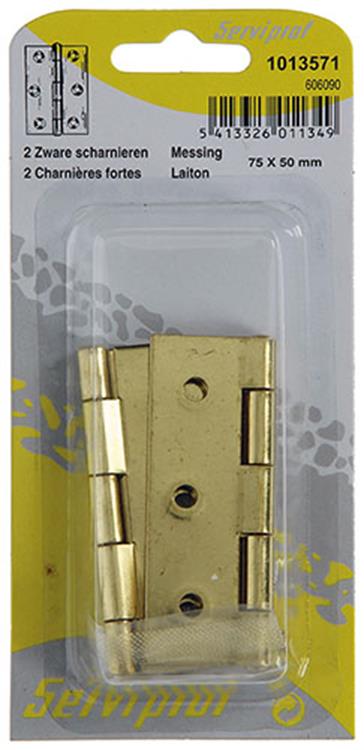 Mack 1013571 – 2 schwere Scharniere. vermessingt H 75 x B 50 mm | 5 Stück