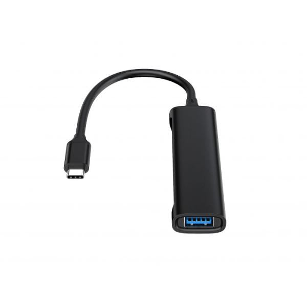 Concepttronic Hubbies12B Hubbies 4-Port USB 3.0 Hub, 2 USB-C 2 USB-A-Ports, Aluminium-Fall, USB-C