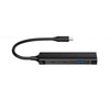 Concepttronic Hubbies12B Hubbies 4-Port USB 3.0 Hub, 2 USB-C 2 USB-A-Ports, Aluminium-Fall, USB-C
