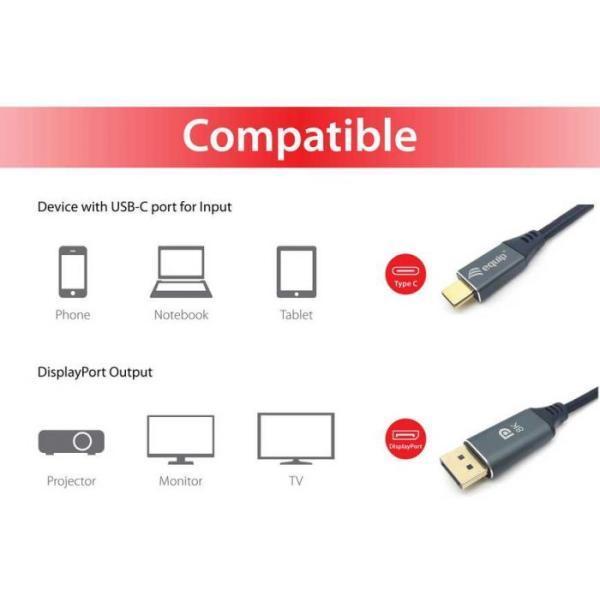 Ausrüstungsausrüstung 133426 USB-C zum DisplayPort-Kabel, M m, 1,0 m, 4K 60 Hz, Shell