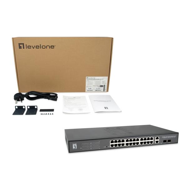 LevelOne LevelOne GEP-2841 28-Port-Web-Managed Switch, L2, Gigabit Ethernet, über Ethernet (POE)