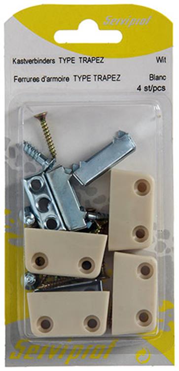 Mack 1015832 - 4 Panelverbinder Trapez weiß | 5 Stück