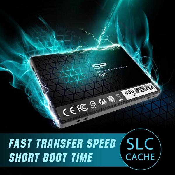 Silicon Power Silicon SP480GBSS3S55S25 SLIM S55 SSD, 480 GB, 2,5, SATA3, 6 Gbit S, SLC, 560 500 MB S., Blau