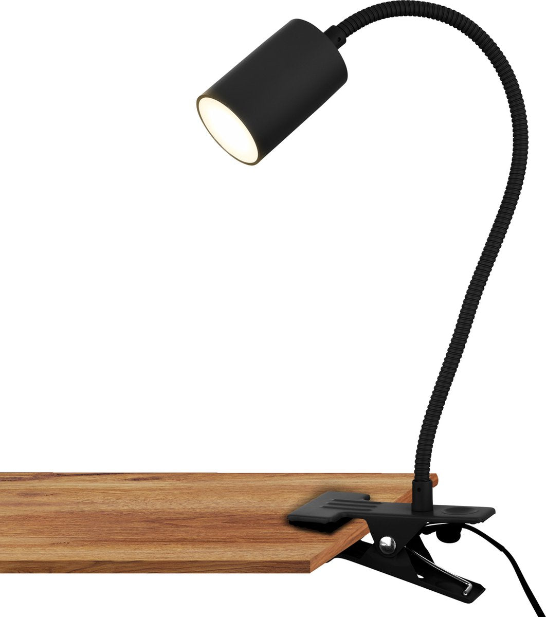 Briloner Fleks – Schreibtischleuchte – Klemmleuchte – neigbar klemmbar – Klemmstrahler mit warmweißem Licht – 3,5 W – Schwarz – 40 x 10 x 6 cm