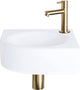 Differnz Cleo Brunnenset - Keramik - Wasserhahn gerade mattgold - 30 x 30 x 10 cm