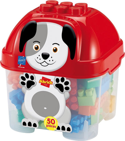 ABRICK -Bausteine ​​Hund in Lagerbox, 50dlg.