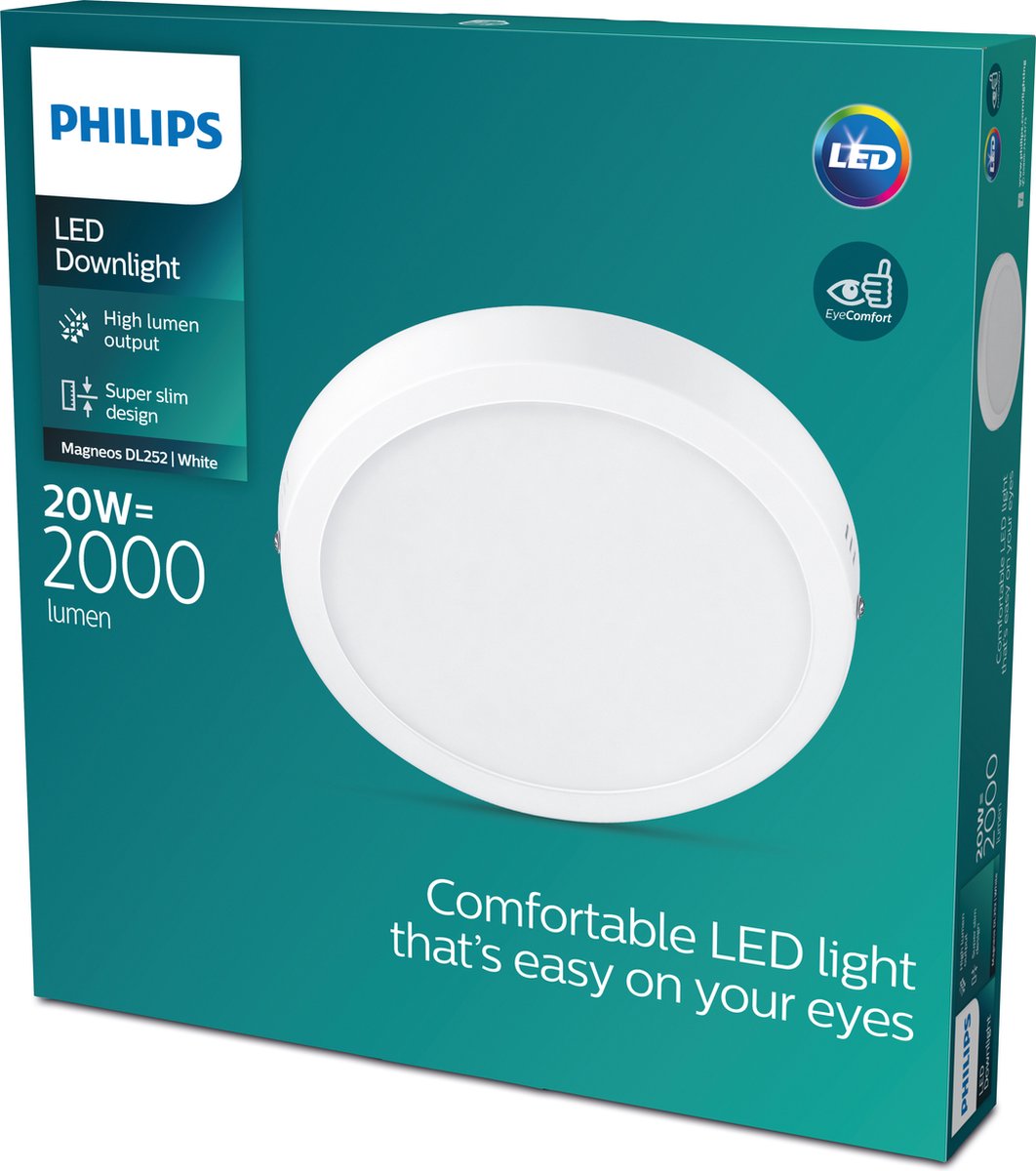 Philips LED Philips Magneos Deckenleuchte – weiß – rund – groß – 20 W
