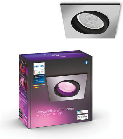 Philips Hue Centura Einbaustrahler – Weiß und Farbweiß – 1er-Pack – Aluminium – quadratisch – GU10