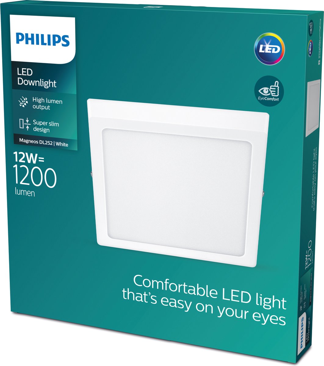 Philips LED Philips Magneos Deckenleuchte – weiß – quadratisch – klein