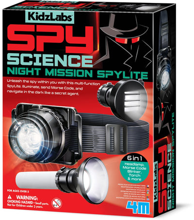 4 m Wissenschaft und Spiele – Taschenlampen-Spion – 6-in-1-Set – multifunktional – Kidzlabs – Spionagewissenschaft – 5+