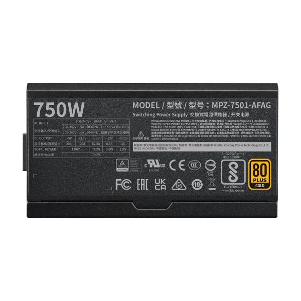 Cooler Master Cooler MPZ-7501-Aafag-Beue V750Gold I Multi, ATX 3.0, 750W, STCM, Semi Digital