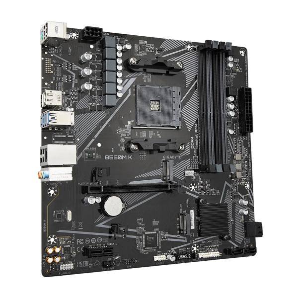 Gigabyte Gigabyte B550m K, AMD, Socket AM4, B550, DDR4, Dual PCIe 4.0 3.0 M.2