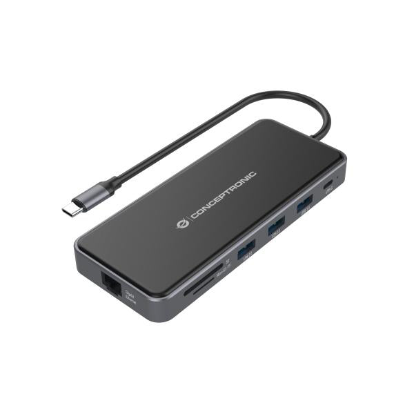 Concepttronic Concepttronic Donn15G 12-in-1-Dockingstation, USB 3.2 Gen 1, Typ-C, 100 W, HDMI, VGA, (MICRO) SD