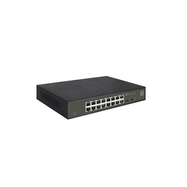 LevelOne LevelOne GES-2118 Hilbert 18-Port Lite Managed L2 Switch, 16x RJ45 Gigabit, 2x SFP, 1000 Mbit / s