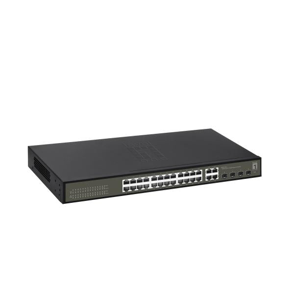 LevelOne LevelOne GES-2128 Hilbert 28-Port Gigabit Lite Switch, 24 x Gigabit RJ45, 4 x Gigabit SFP RJ45