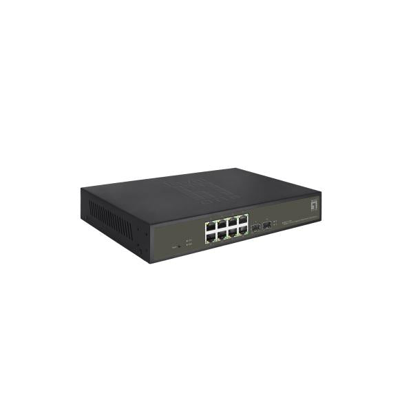 LevelOne LevelOne GES-2110p Hilbert 10-Port Gigabit Poe Lite Managed L2 Switch, 8x POE-Ausgänge, 2x SFP