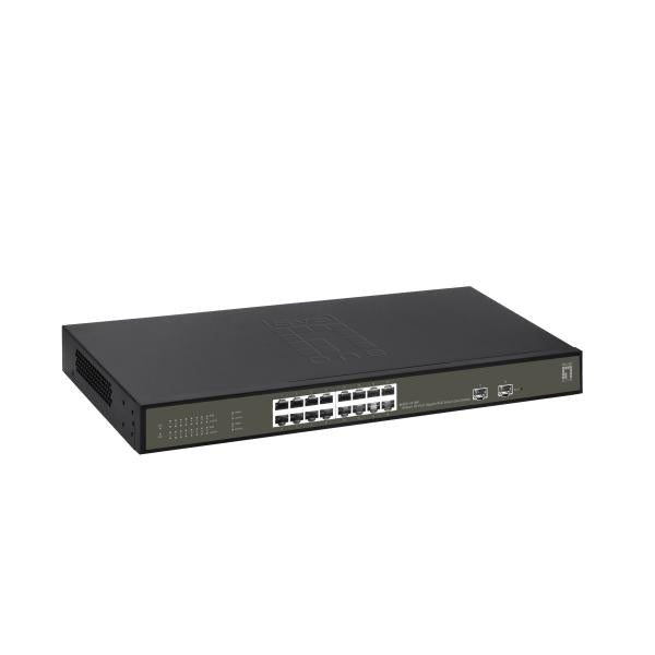 LevelOne LevelOne GES-218p Hilbert 18-Port Gigabit Poe Lite Managed L2 Switch, 16x Poe, 230W, 2x SFP