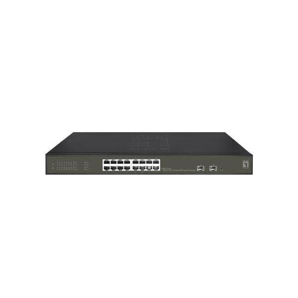 LevelOne LevelOne GES-218p Hilbert 18-Port Gigabit Poe Lite Managed L2 Switch, 16x Poe, 230W, 2x SFP
