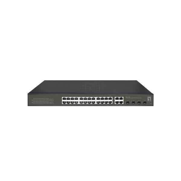 LevelOne LevelOne GES-2128p Hilbert 28-Port Gigabit Poe Lite Managed Switch, 24x Poe, 380W, 4x SFP RJ45